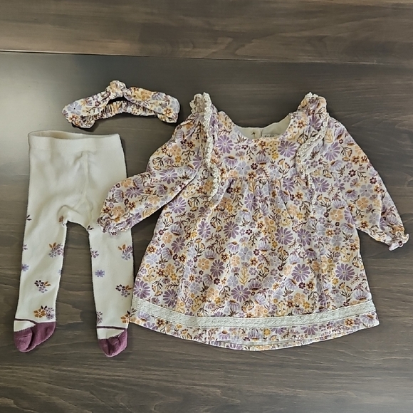Max Studio Kids 6–9 Month Fall Dress Set – Dress, Tights & Headband - Picture 1 of 13